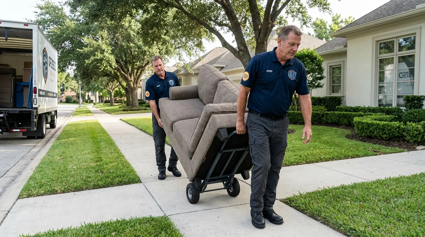 Local residential moving crew loading furniture in Maynardville, TN
